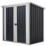 OUTSUNNY Abri de jardin - remise pour outils - abri vélo - abri poubelle - 2 portes verrouillables - dim. 147L x 86l x 134H cm - tôle d'acier noir blanc