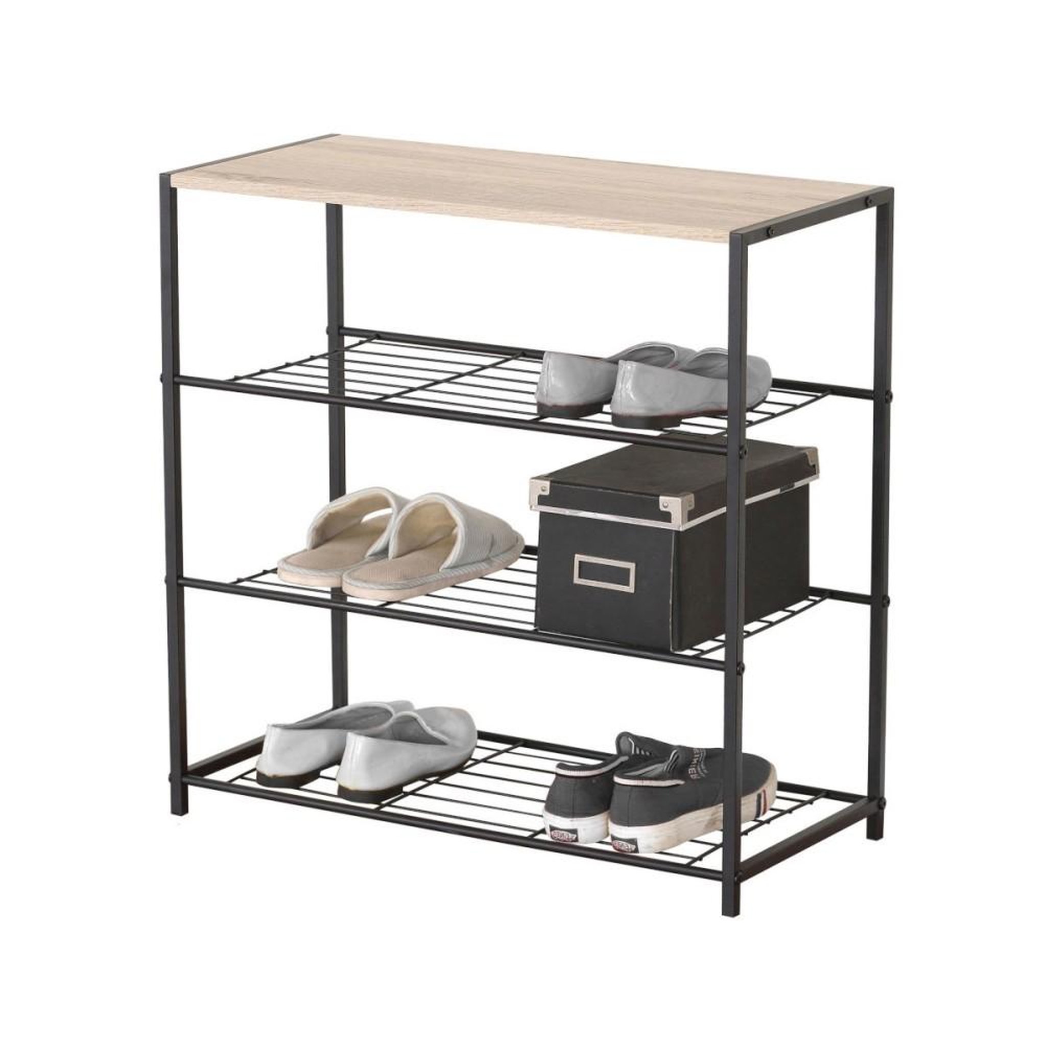 FORNORD Etagère range chaussures 3 niveaux 63x30xh63cm