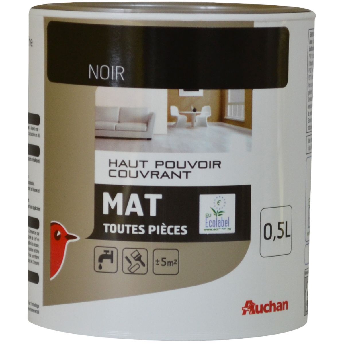 AUCHAN peinture murale couleur noir mat 
