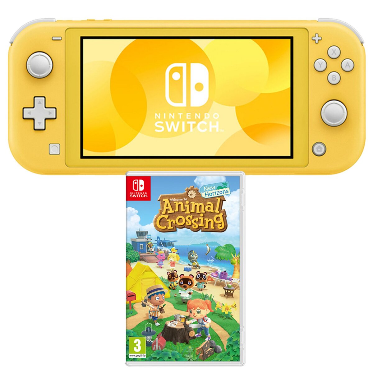 NINTENDO Console Nintendo Switch Lite Jaune + Animal Crossing New Horizons Nintendo Switch