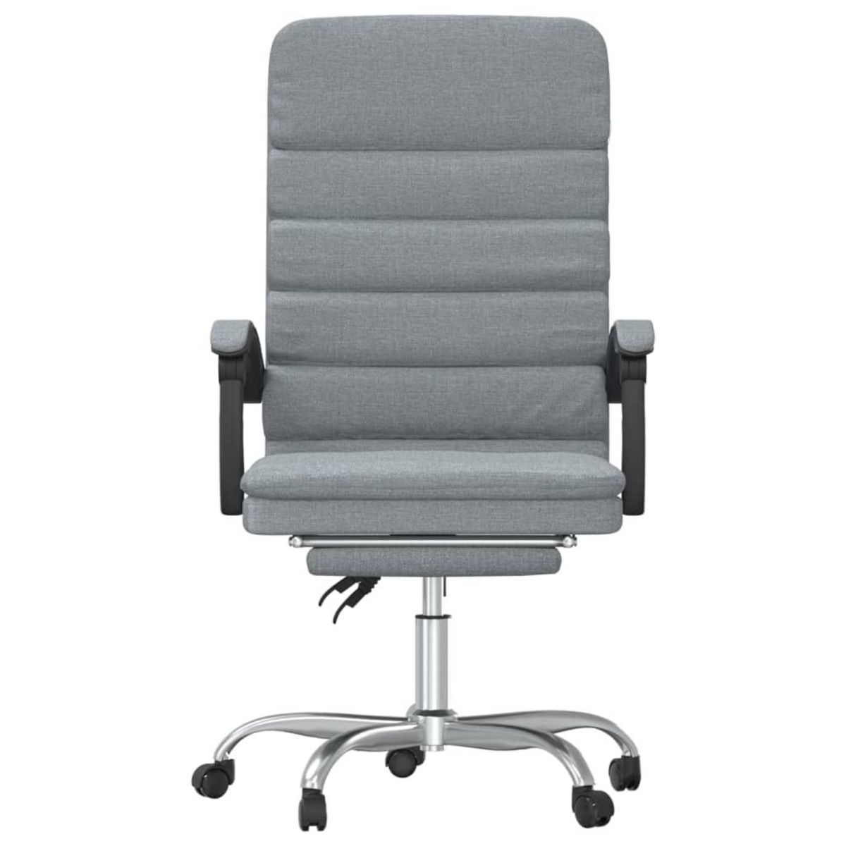 VIDAXL Fauteuil de massage inclinable de bureau Gris clair Tissu