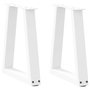 Voir la diapositive 1 : VIDAXL Pieds de table a manger forme de V 2 pcs blanc 38x(42-43,3) cm