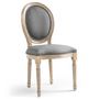 Voir la diapositive 2 : Paris Prix Lot de 2 Chaises Médaillon Tissu  Versailles  96cm Gris Clair