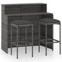 Voir la diapositive 2 : VIDAXL Ensemble de bar de jardin avec coussins 3 pcs Gris