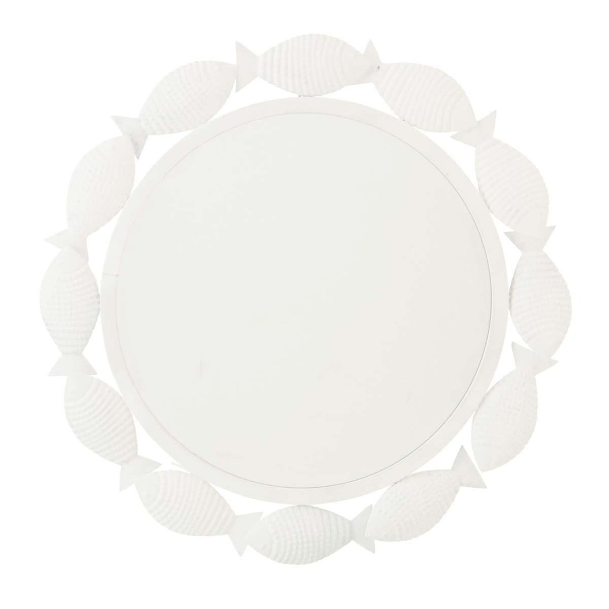 Paris Prix Miroir Mural en Métal  Poisson  76cm Blanc