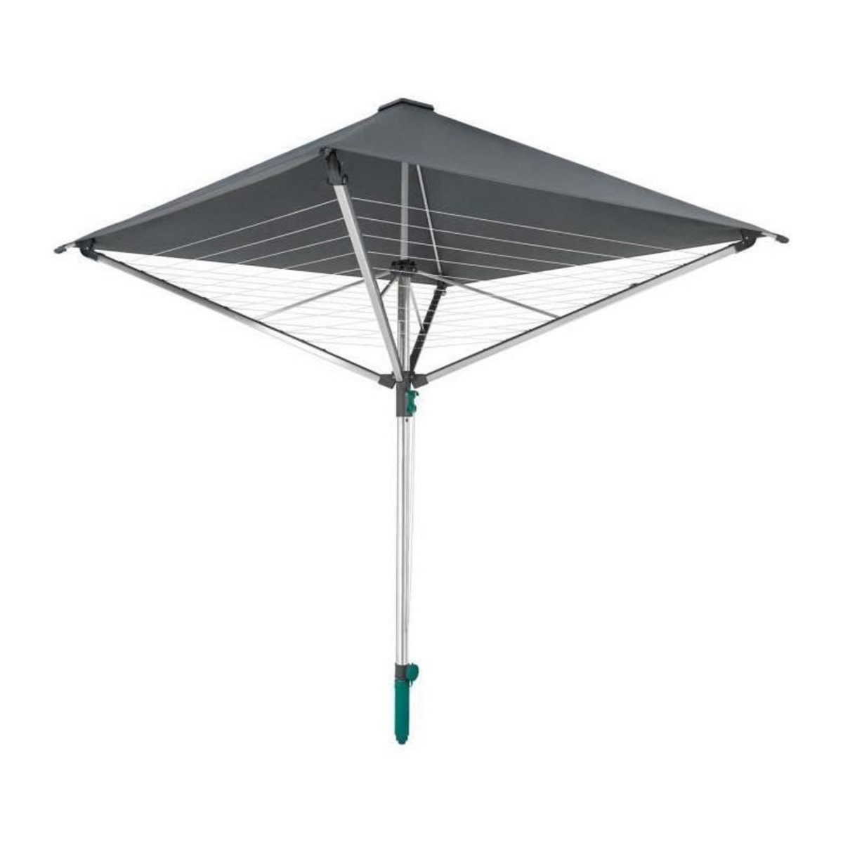 Leifheit LEIFHEIT 82100 Sechoir parapluie LinoProtect 400, etendoir parapluie avec toit etanche, sechoir jardin inclus douille de sol