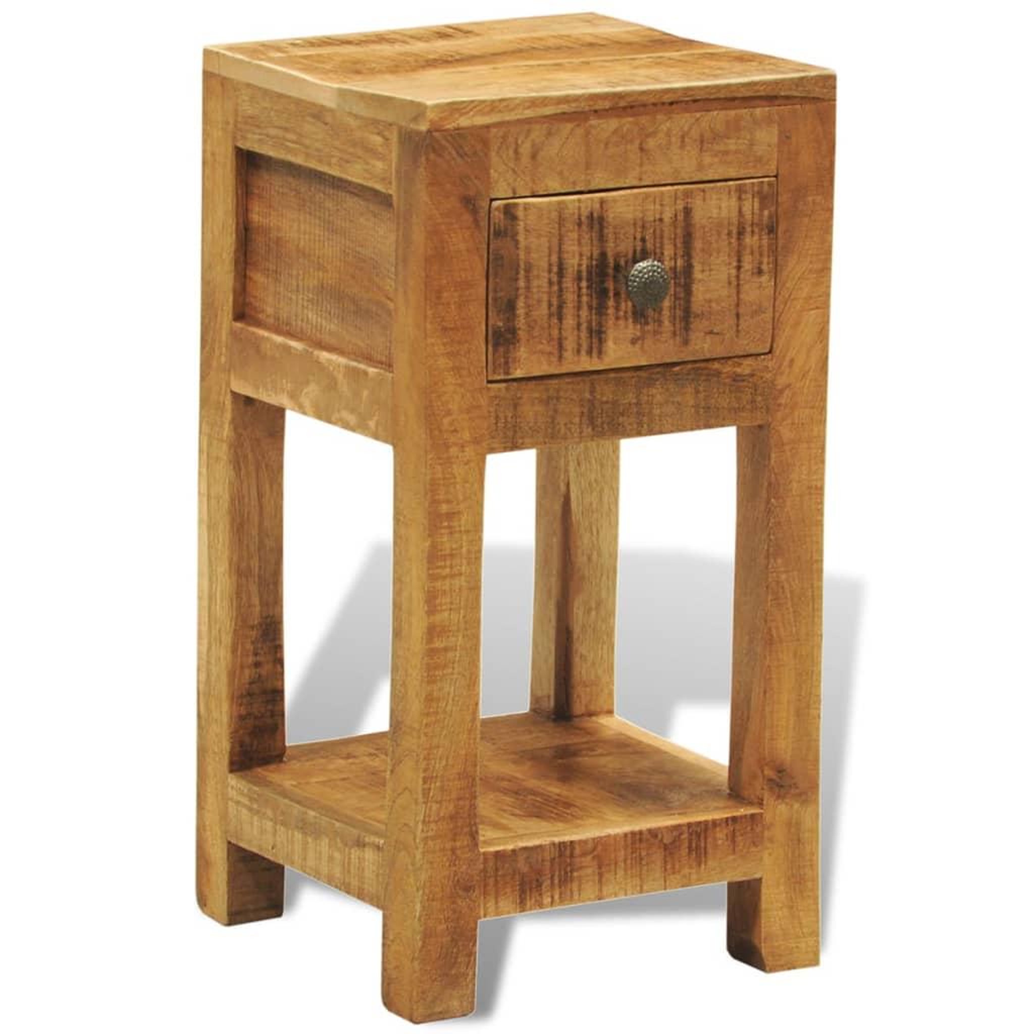 Voir la diapositive 4 : VIDAXL Table de chevet avec 1 tiroir Bois massif de manguier