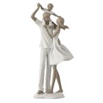 Paris Prix Statuette Déco  Couple & Enfant  39cm Blanc