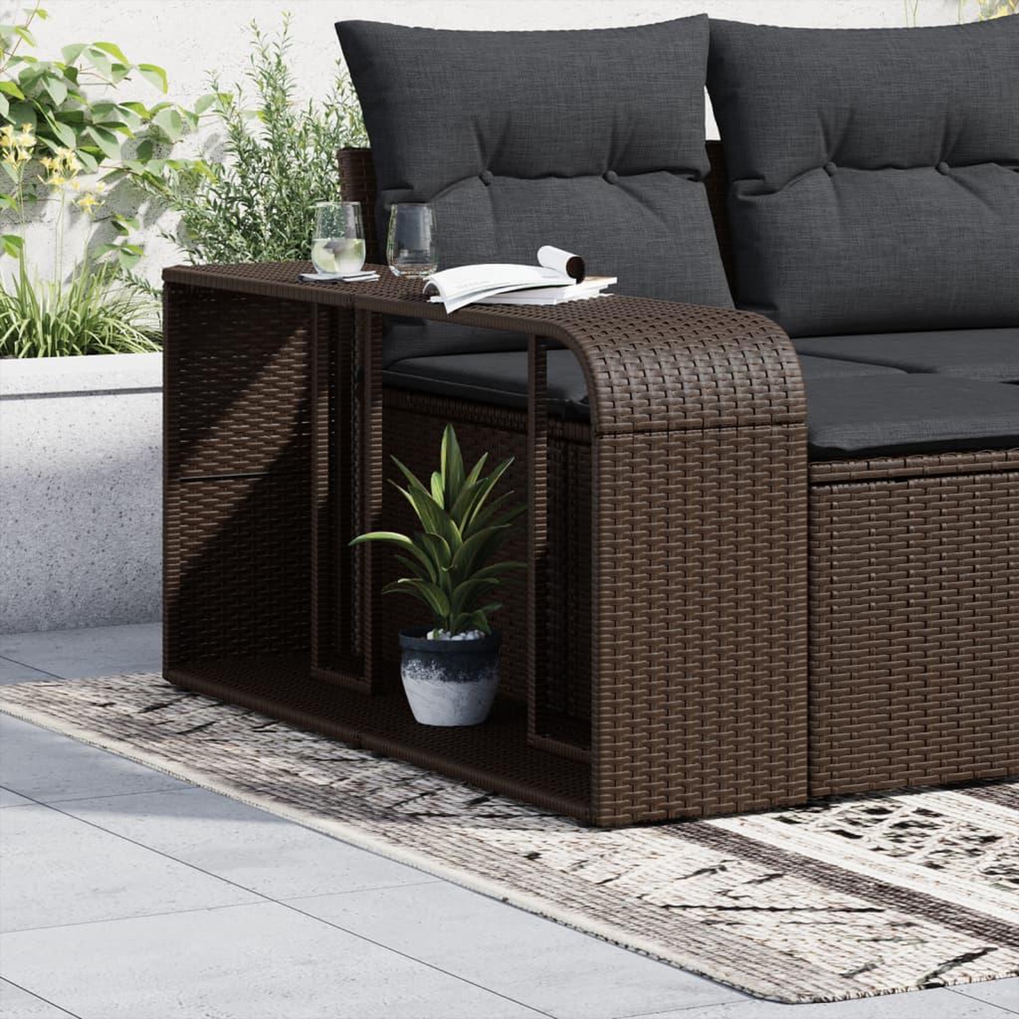 VIDAXL Etageres de rangement 2 pcs marron resine tressee