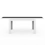 Voir la diapositive 3 : ID MARKET Table à manger extensible rectangle GEORGIA 6-10 personnes blanche et noire 140-220 x 90 cm