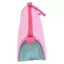 AUCHAN Trousse scolaire triangulaire polyester rose et vert CUPCAKE