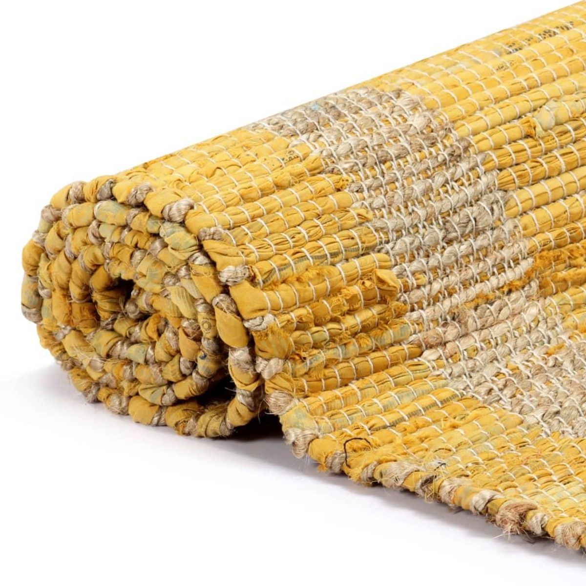 VIDAXL Tapis fait a la main jute jaune 160x230 cm