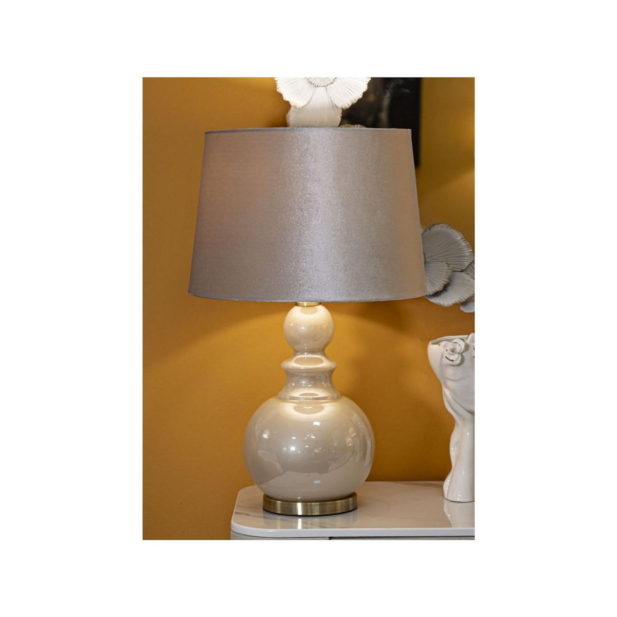 Paris Prix Lampe à Poser Design en Verre  Perly  61cm Pearl