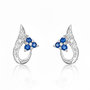 Voir la diapositive 1 : L'ATELIER D'AZUR Boucles d'Oreilles Or Blanc - Saphirs Bleus et Zirconiums - Femme