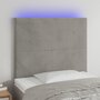 Voir la diapositive 1 : VIDAXL Tete de lit a LED Gris clair 100x5x118/128 cm Velours