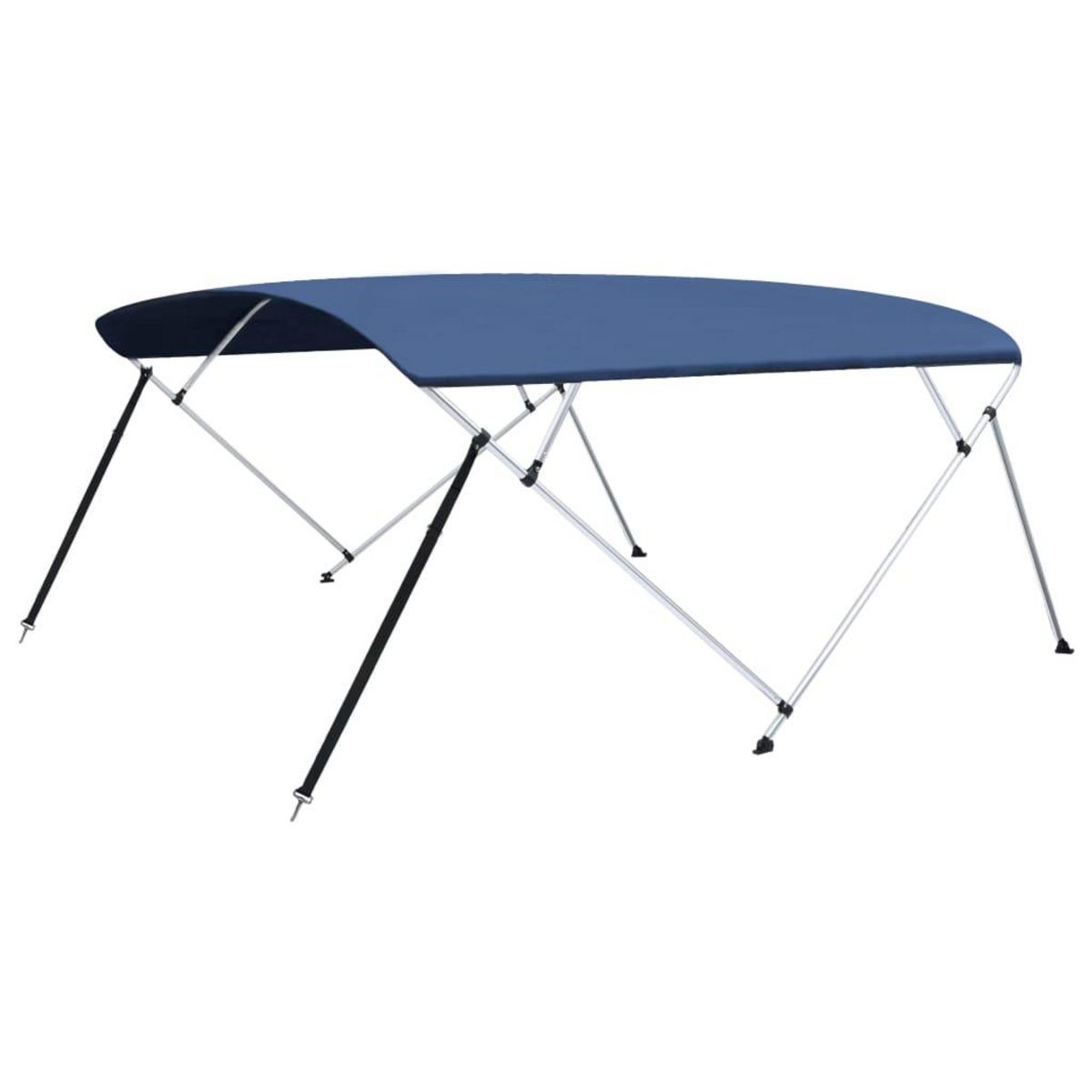 VIDAXL Auvent bimini a 4 arceaux Bleu marine 243x(230-244)x137 cm