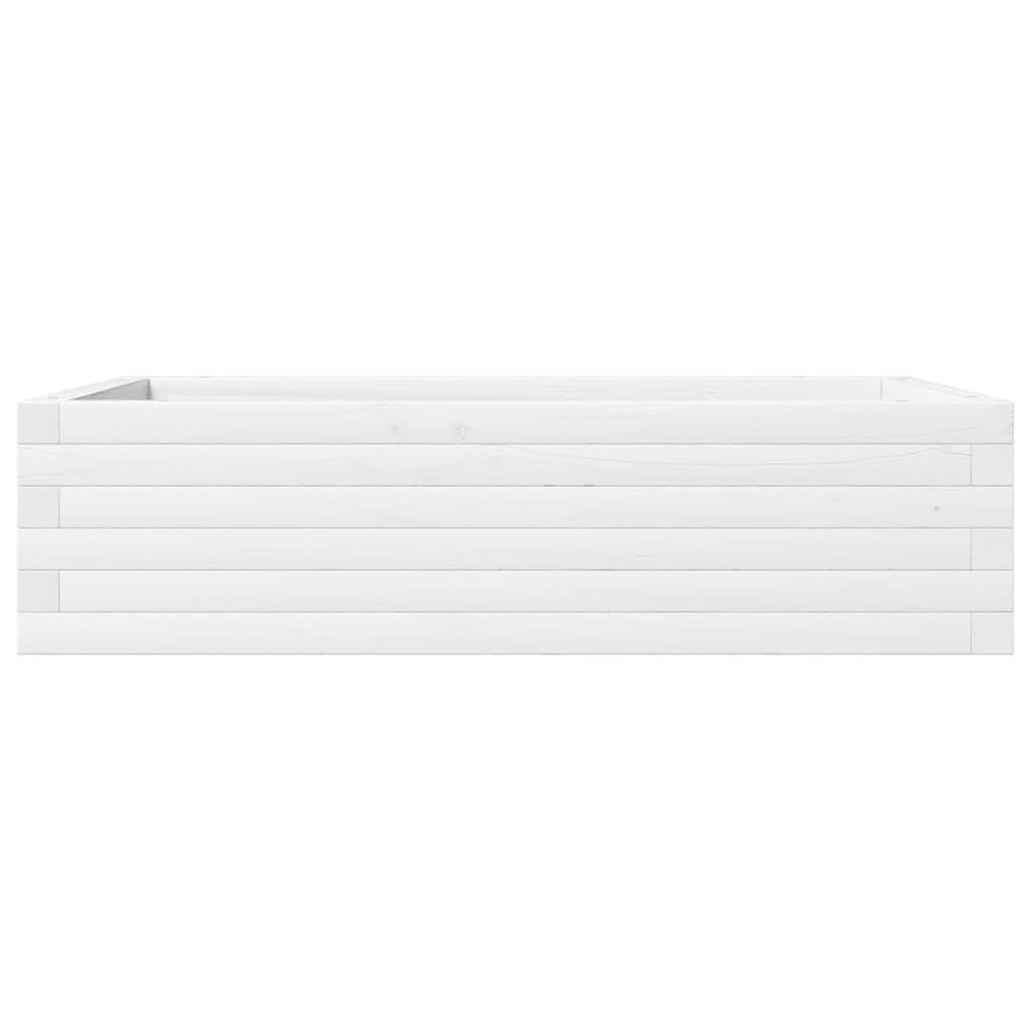Voir la diapositive 5 : VIDAXL Jardiniere blanc 90x60x23 cm bois de pin massif