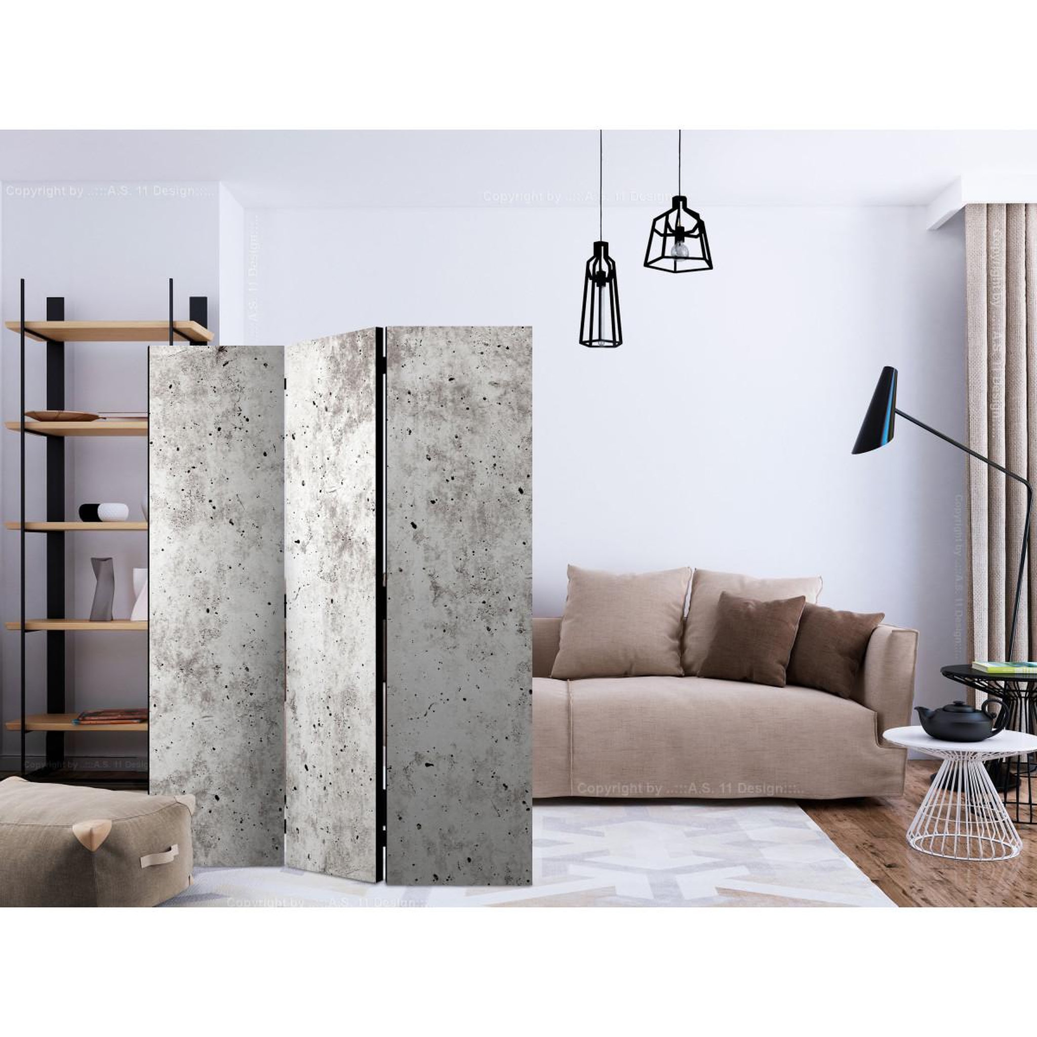 Voir la diapositive 2 : Paris Prix Paravent 3 volets  urban style : concrete  135x172cm