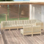 Voir la diapositive 1 : VIDAXL Salon de jardin 8 pcs avec coussins creme Bois de pin massif