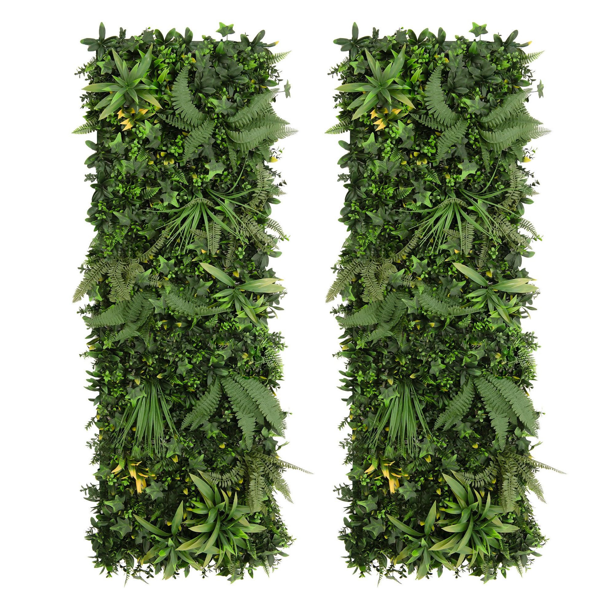 MONSTERSHOP Panneau mural végétal artificiel - 50 cm x 150 cm (2 pcs)