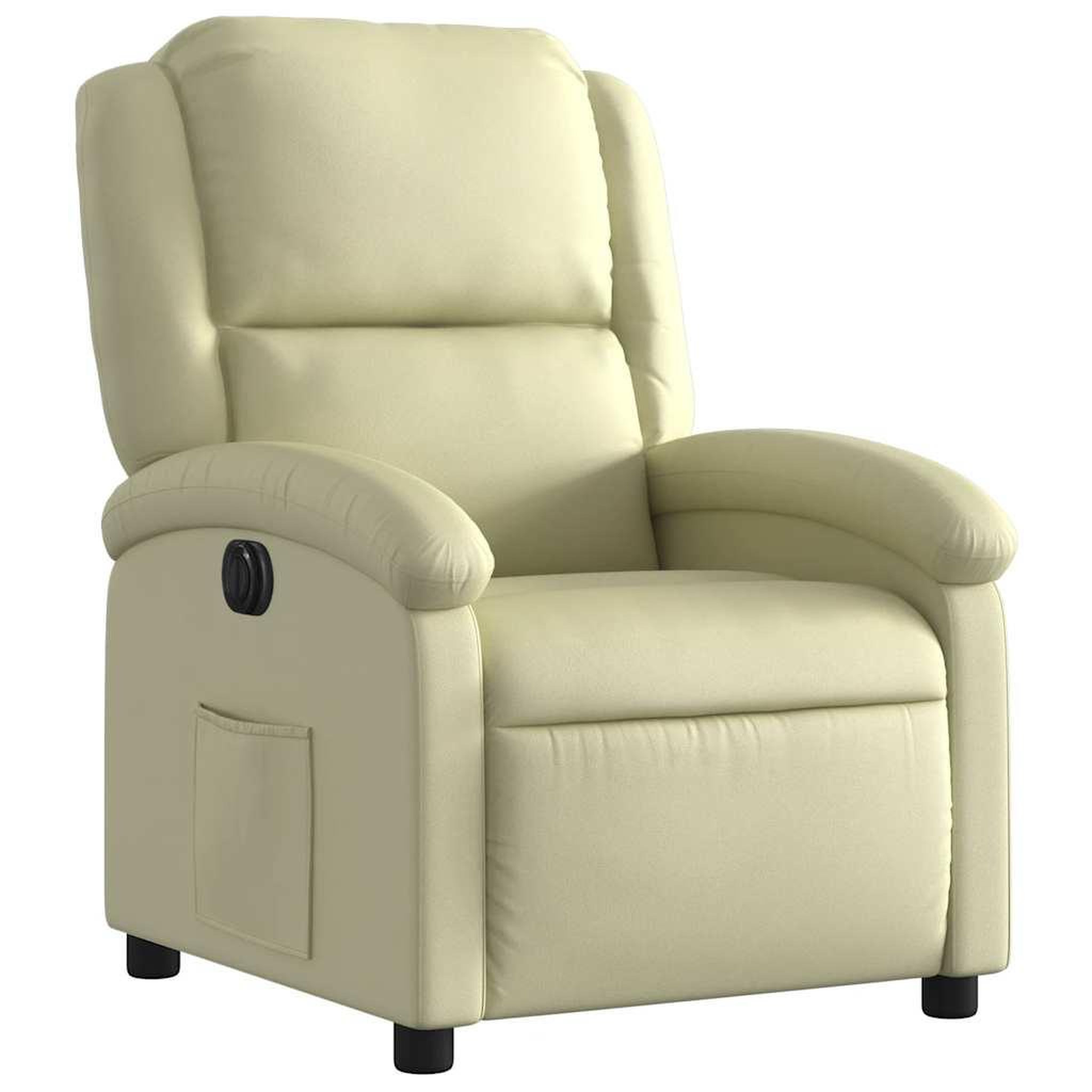 Voir la diapositive 4 : VIDAXL Fauteuil inclinable electrique creme cuir veritable