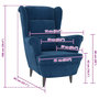 Voir la diapositive 6 : VIDAXL Fauteuil bleu velours