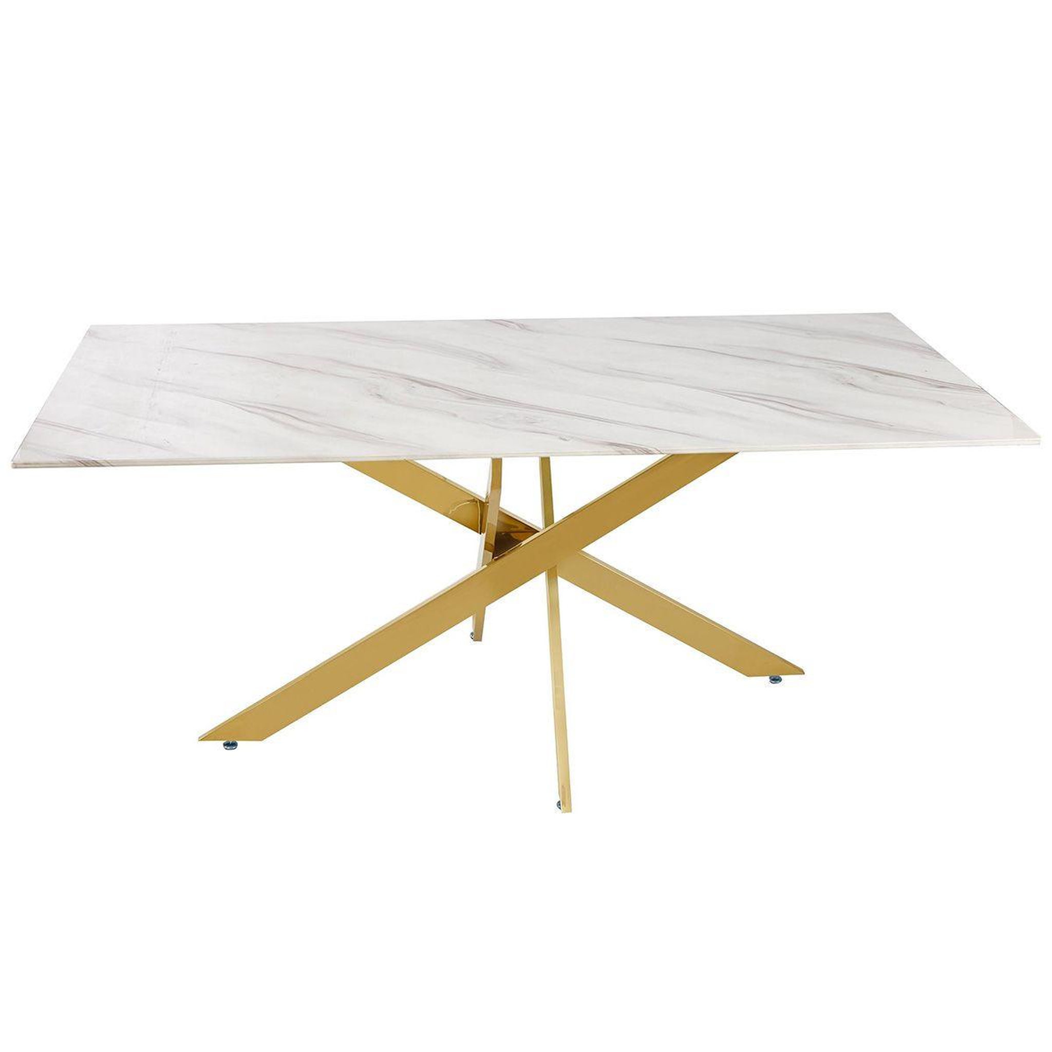Voir la diapositive 2 : Paris Prix Table de repas design  nalou  180cm blanc & or
