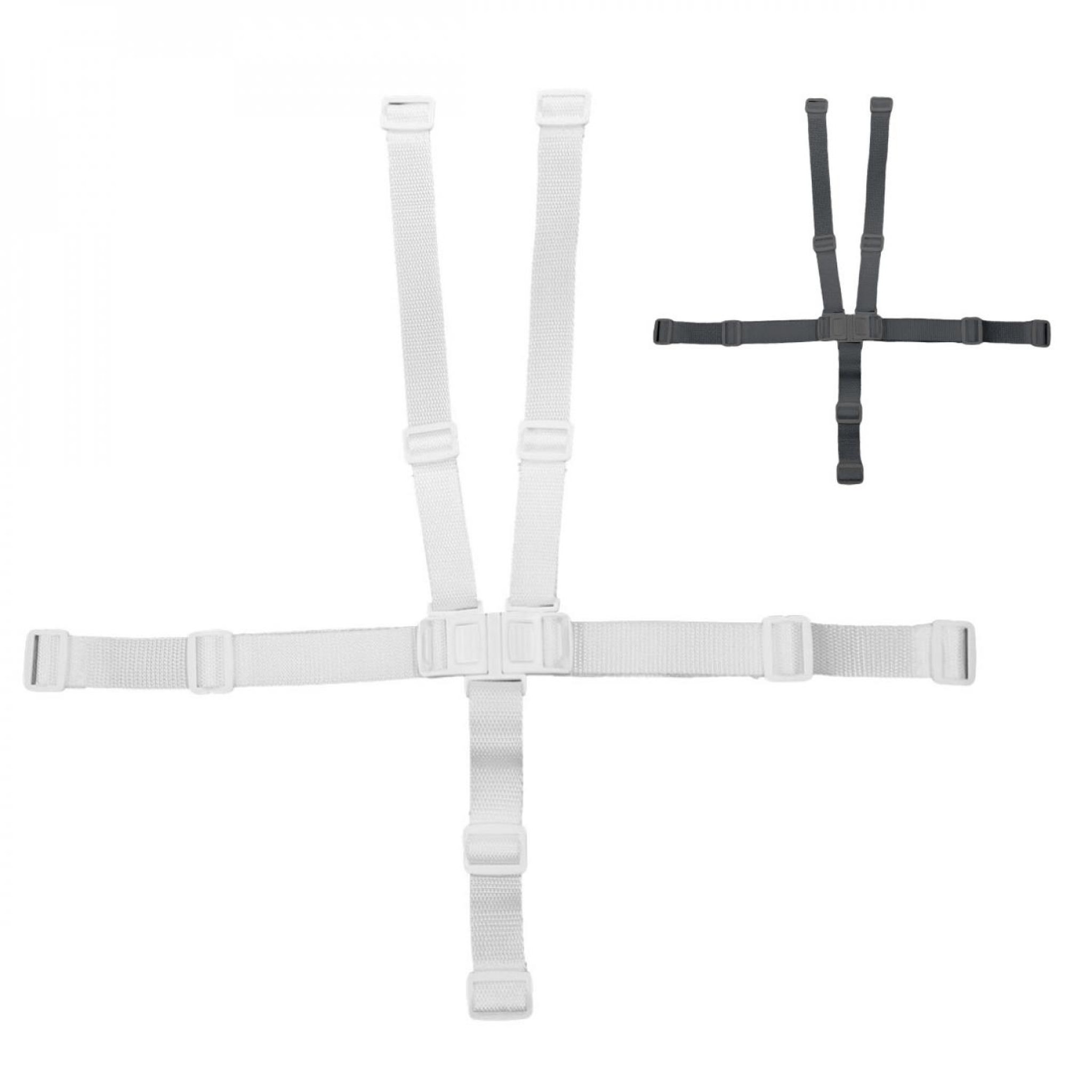 Voir la diapositive 2 : Monsieur Bébé Lot de 2 harnais de sécurité 5 points blanc pour chaise haute enfant Délice