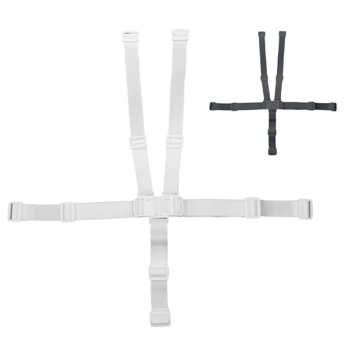 Monsieur Bébé Lot de 2 harnais de sécurité 5 points blanc pour chaise haute enfant Délice
