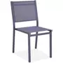 MARKET24 Ensemble repas de jardin 6 personnes Aluminium - Table avec plateau en verre 180 x 90 cm + 6 chaises et assise textilene - Gris