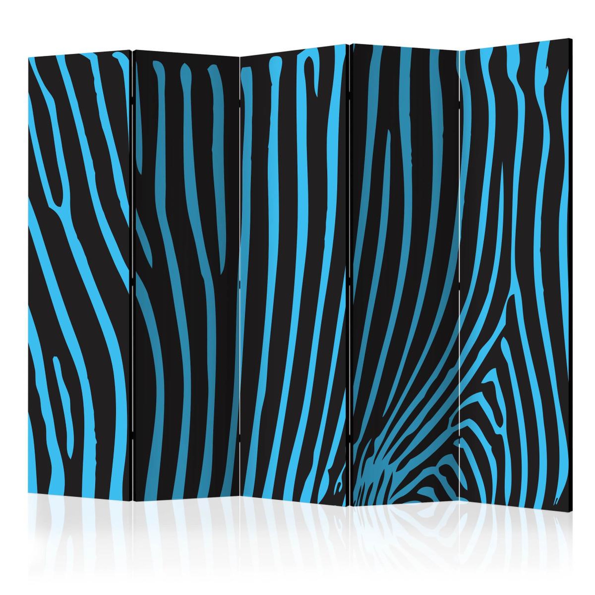 Paris Prix Paravent 5 volets  zebra pattern turquoise  172x225cm