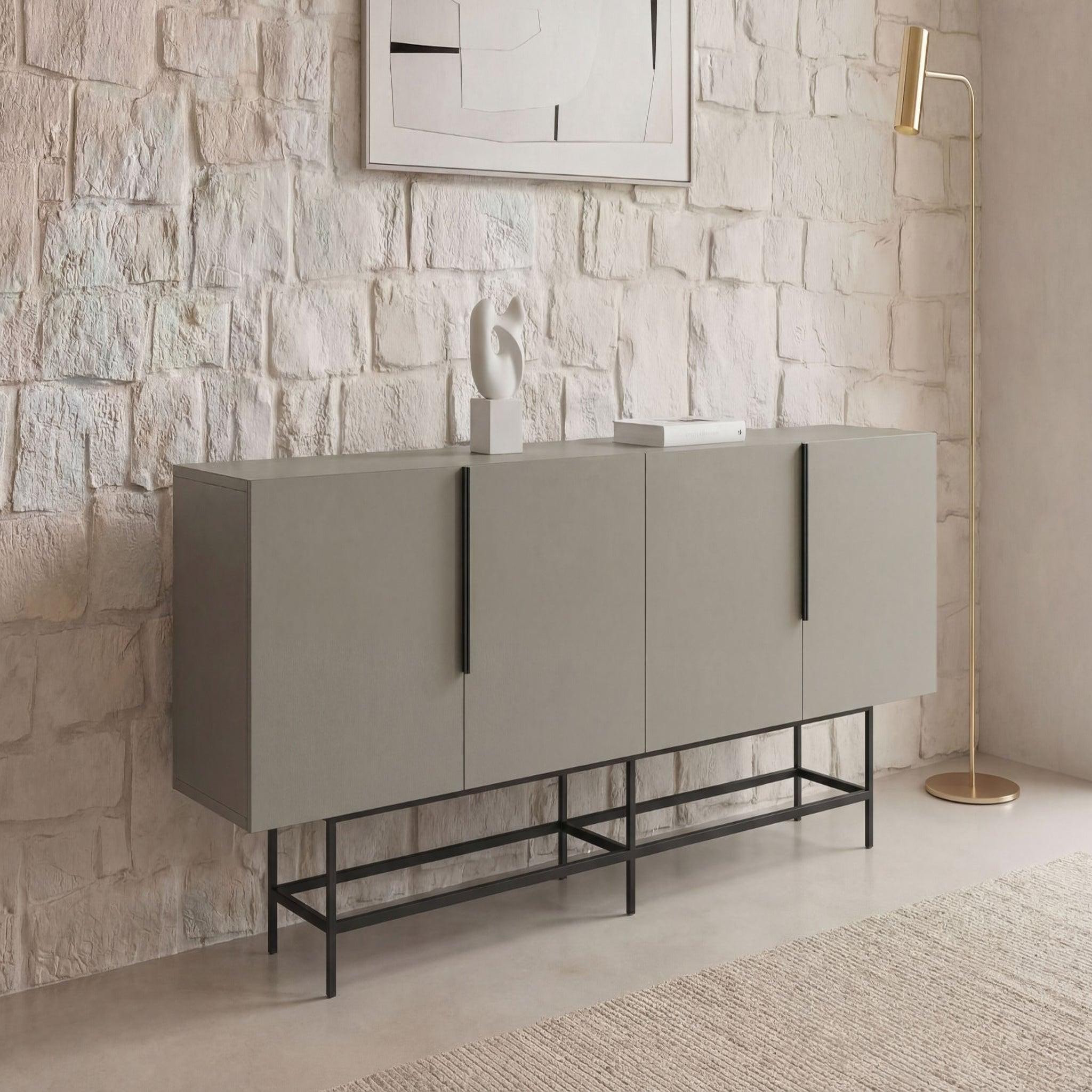 Voir la diapositive 3 : CASANOVA PARIS Soma - buffet 4 portes 200cm en mélamine