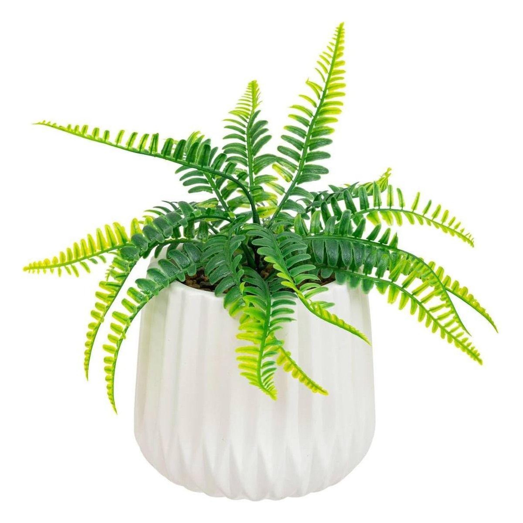 ATMOSPHERA Plante artificielle en pot  fougère  33cm blanc