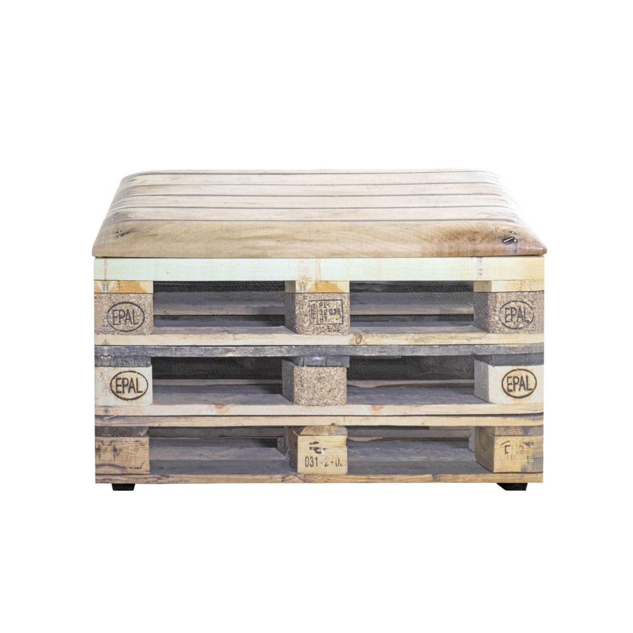 Voir la diapositive 2 : Paris Prix Coffre de Rangement Vintage  Palette II  65cm Marron