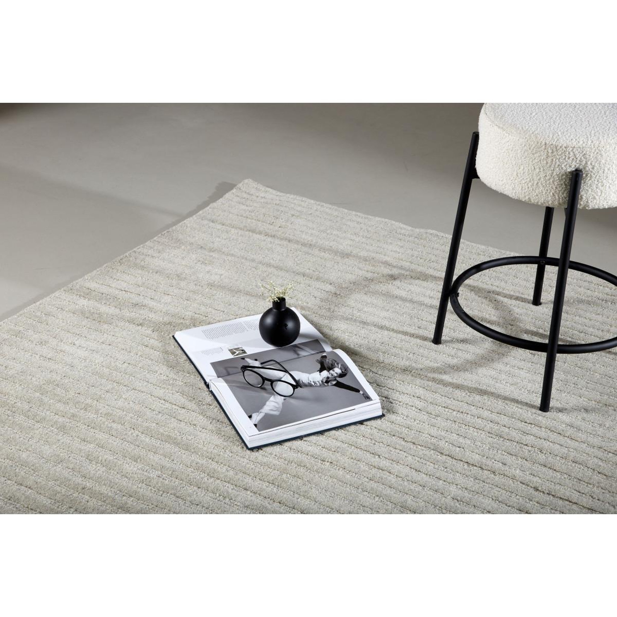 Voir la diapositive 5 : Paris Prix Tapis déco en laine  milton  162x230cm gris clair