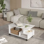 Voir la diapositive 2 : Habitat et Jardin Table basse en bois  MIN9  - 90 x 51 x 42 cm - Blanc
