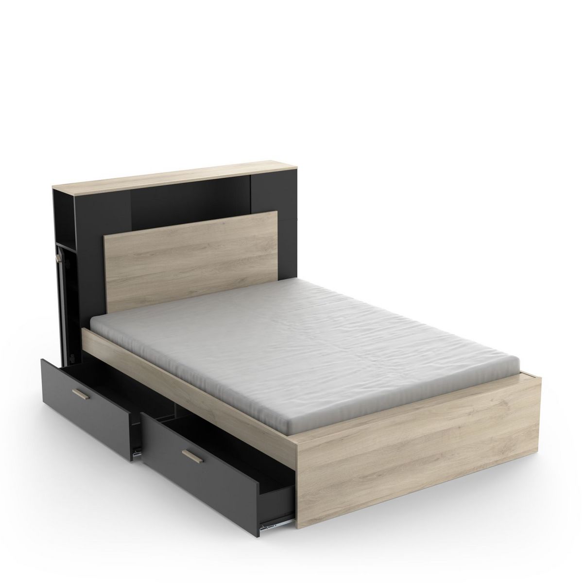 Lit 140x190/200 cm avec rangements 4 tiroirs LOREDANA