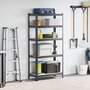 Voir la diapositive 3 : VIDAXL Etagere de rangement 5 niveaux Anthracite Acier bois ingenierie