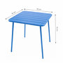 Voir la diapositive 4 : CONCEPT USINE Ensemble table de jardin carrée et 4 chaises bleu BERGAME