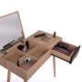 Voir la diapositive 5 : ID MARKET Coiffeuse scandinave LISA miroir rabattable hêtre et noir