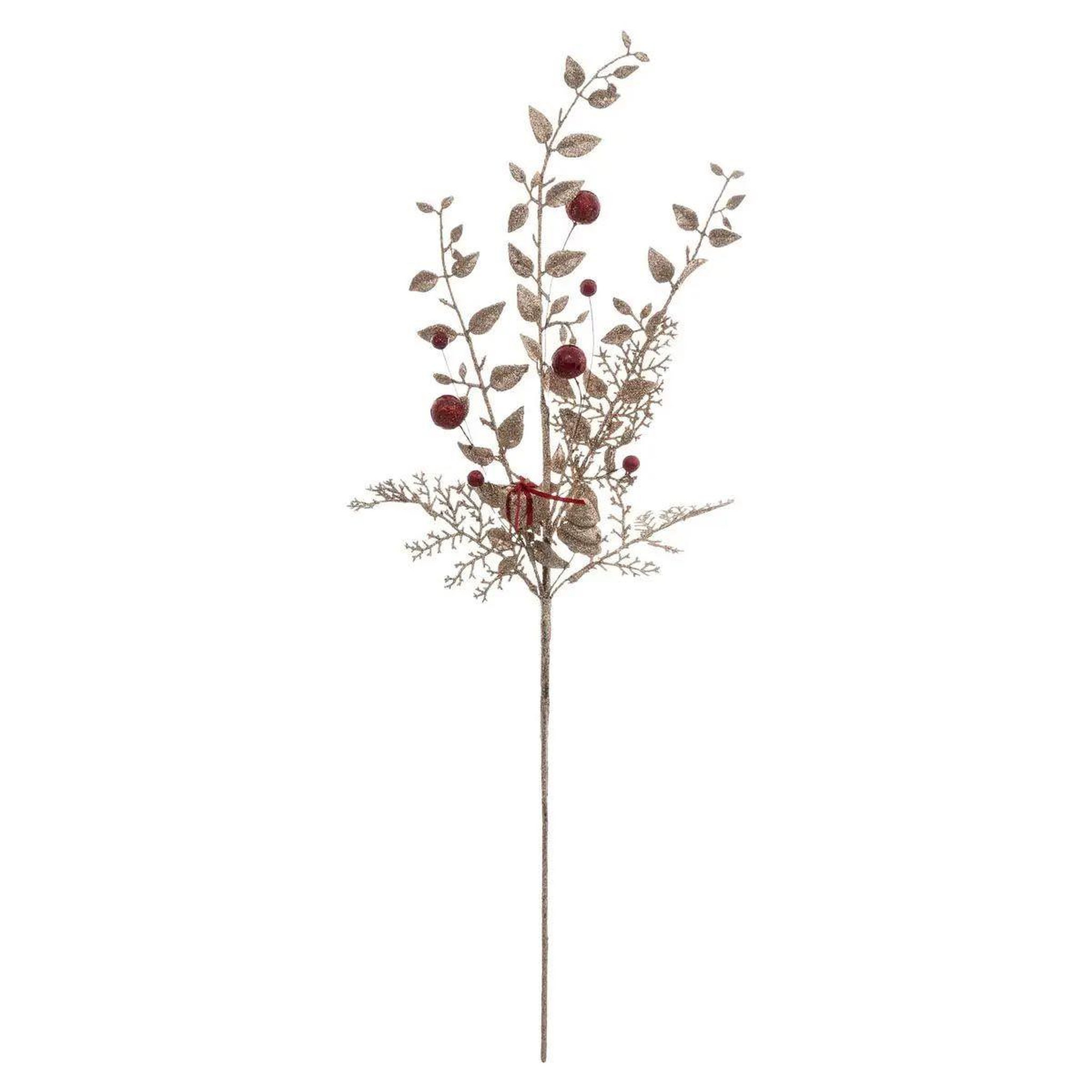 ATMOSPHERA Branche de feuilles déco  soir  75cm or & rouge