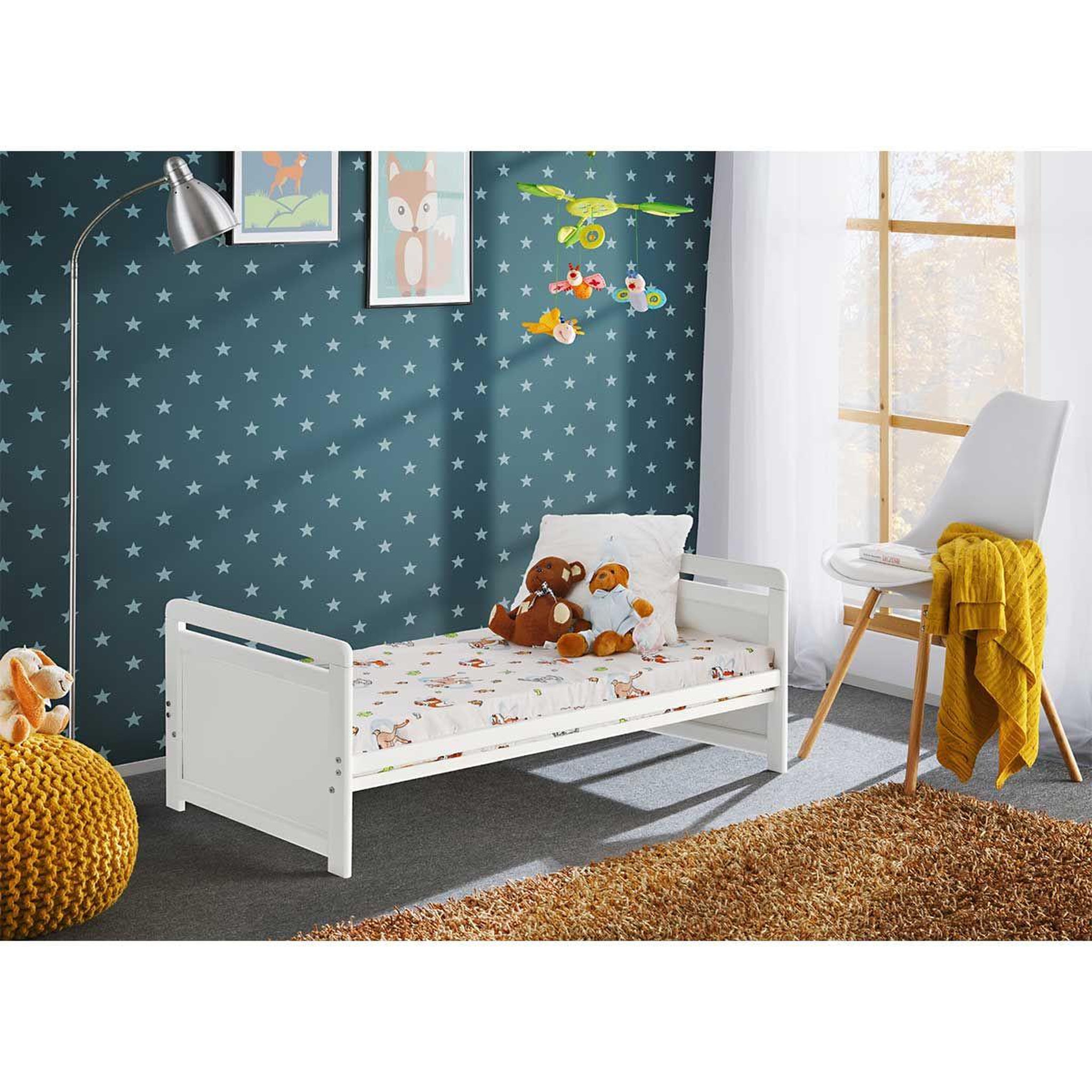 Voir la diapositive 6 : Paris Prix Lit Bébé, Matelas & Tiroir de Lit  Tymek  124cm Blanc