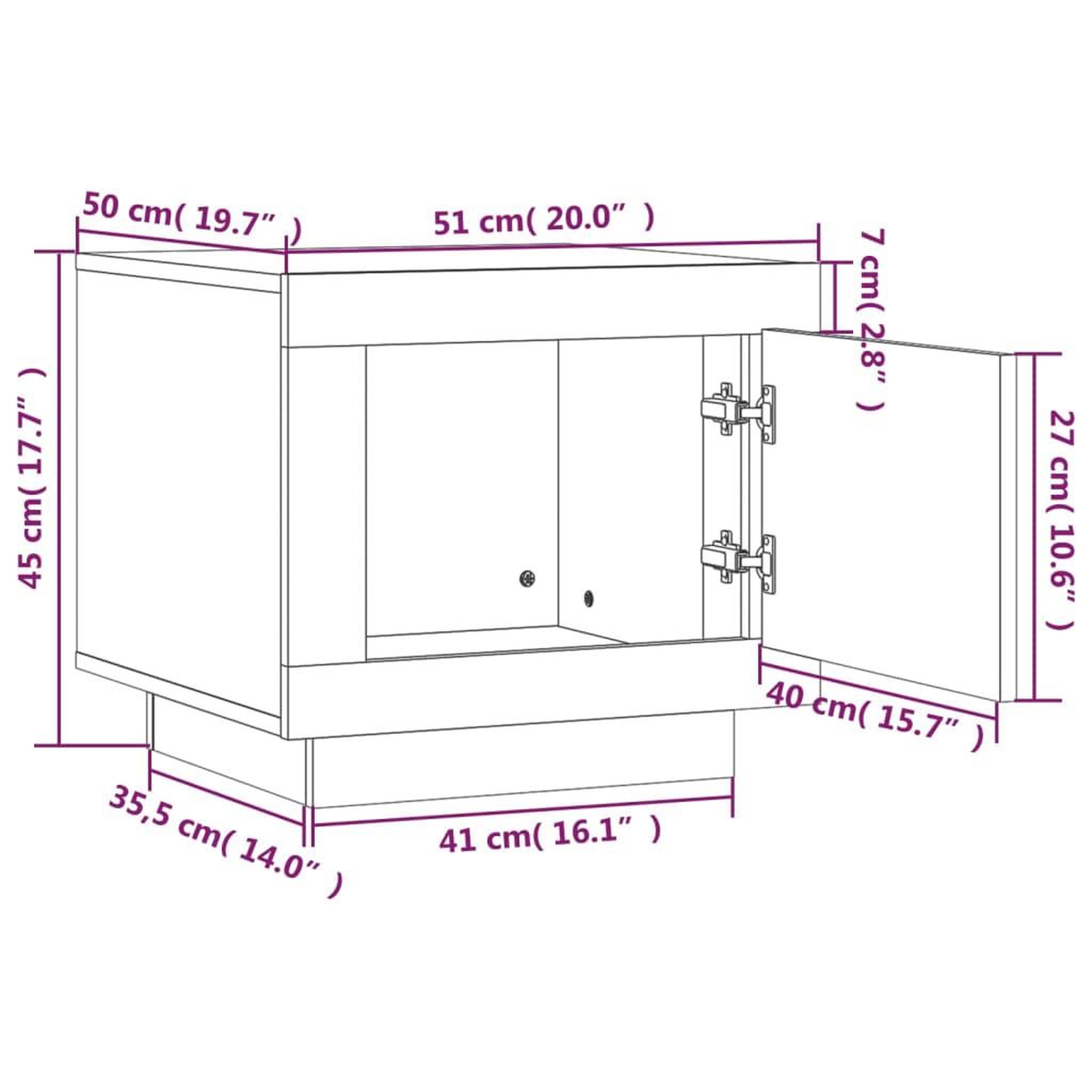 Voir la diapositive 6 : VIDAXL Table basse sonoma gris 51x50x45 cm bois d'ingenierie