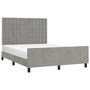 Voir la diapositive 3 : VIDAXL Cadre de lit sans matelas gris clair 140x190 cm velours