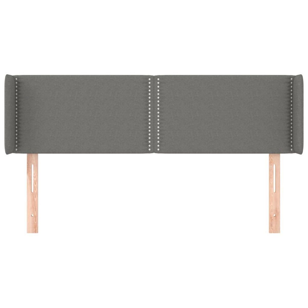 VIDAXL Tete de lit avec oreilles Gris fonce 147x16x78/88 cm Tissu