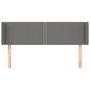 Voir la diapositive 3 : VIDAXL Tete de lit avec oreilles Gris fonce 147x16x78/88 cm Tissu