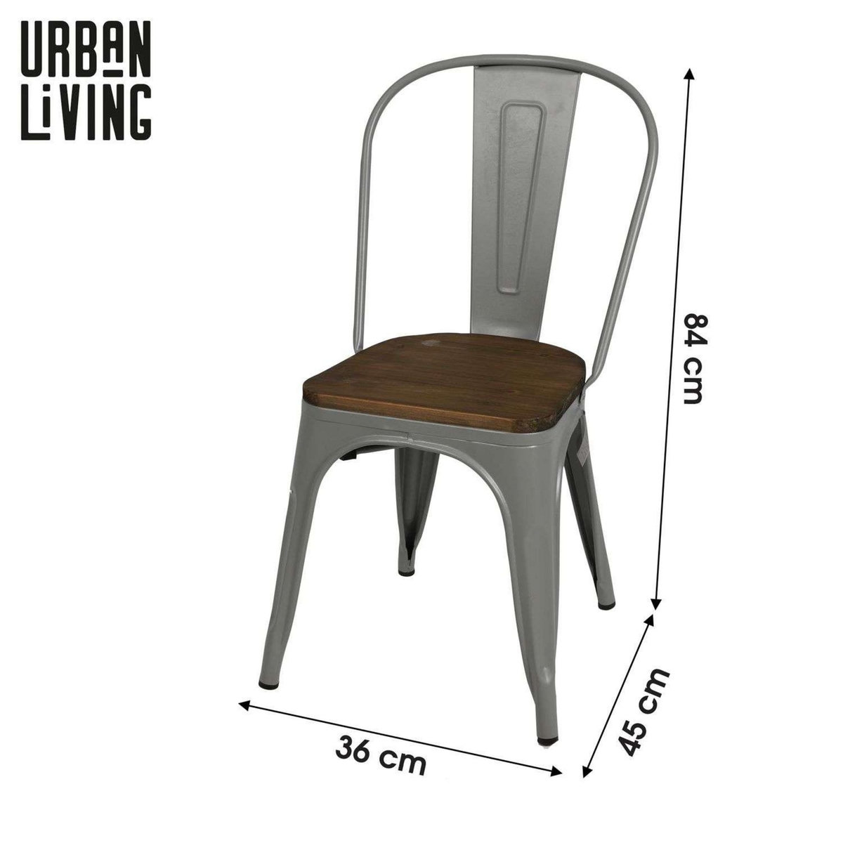DIVERS Lot de 4 chaises vintage Liv H84 cm - Gris mat