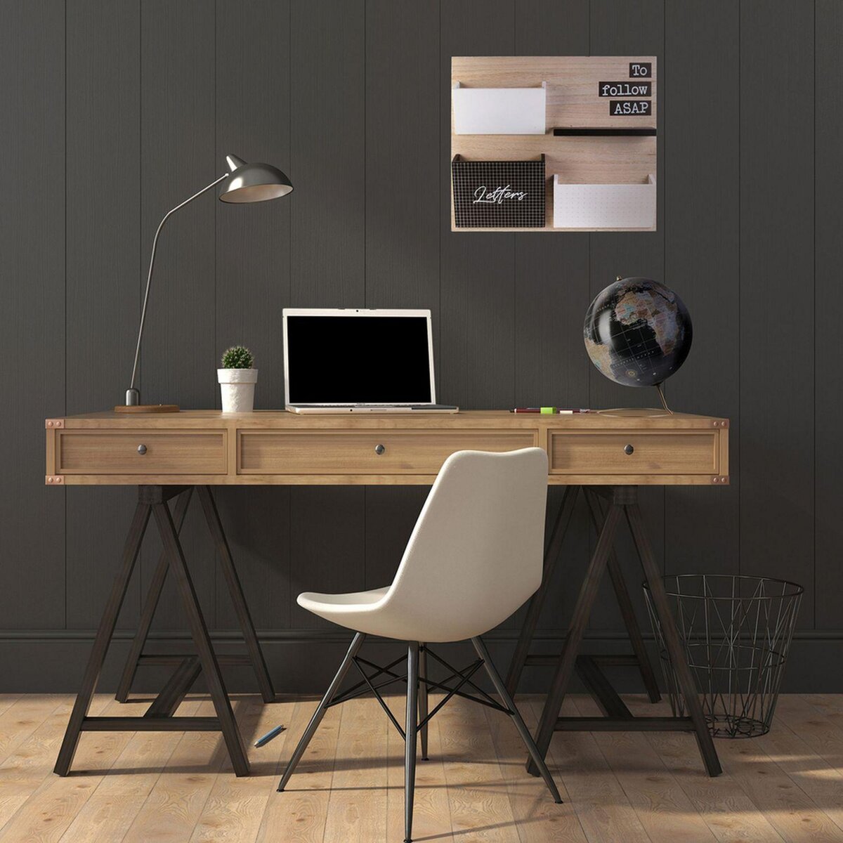 DITES-LE AVEC DES MOTS Globe terrestre décoration à poser Diam. 21,50 cm - Noir