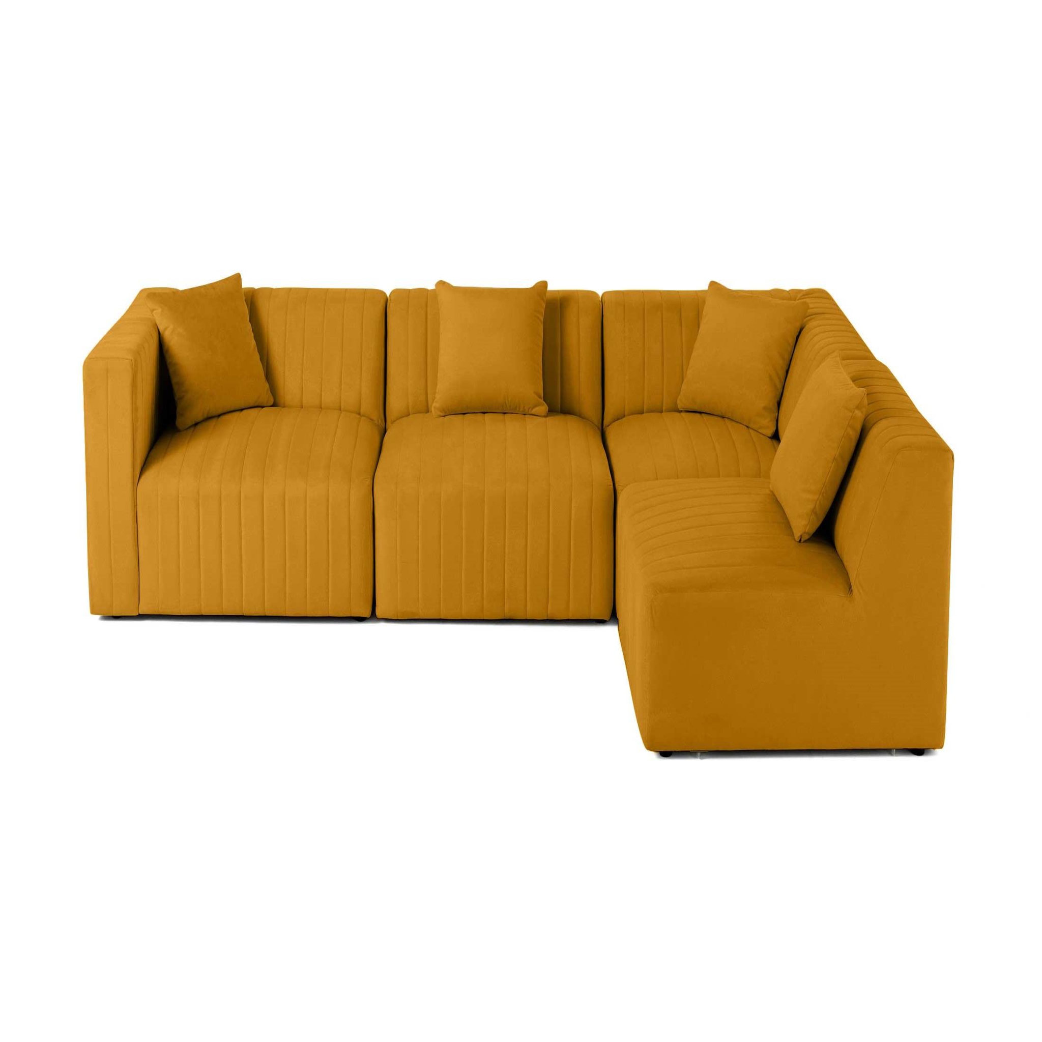 Voir la diapositive 1 : BEST MOBILIER Nova - canapé modulable d'angle droit - 5 places - en velours