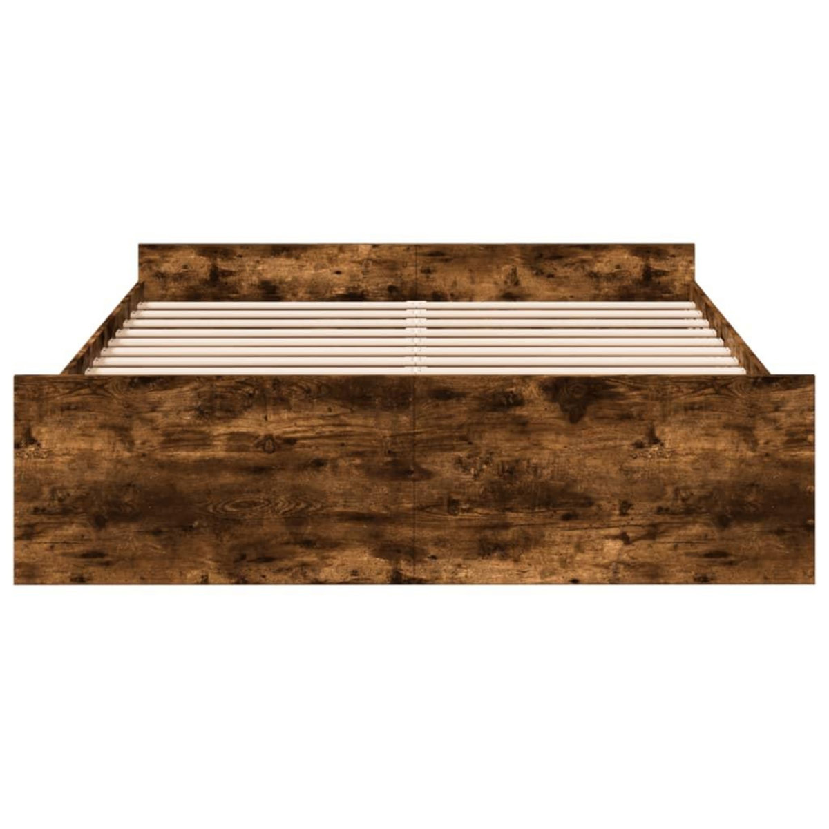 VIDAXL Cadre de lit avec tiroirs sans matelas chene fume 160x200 cm
